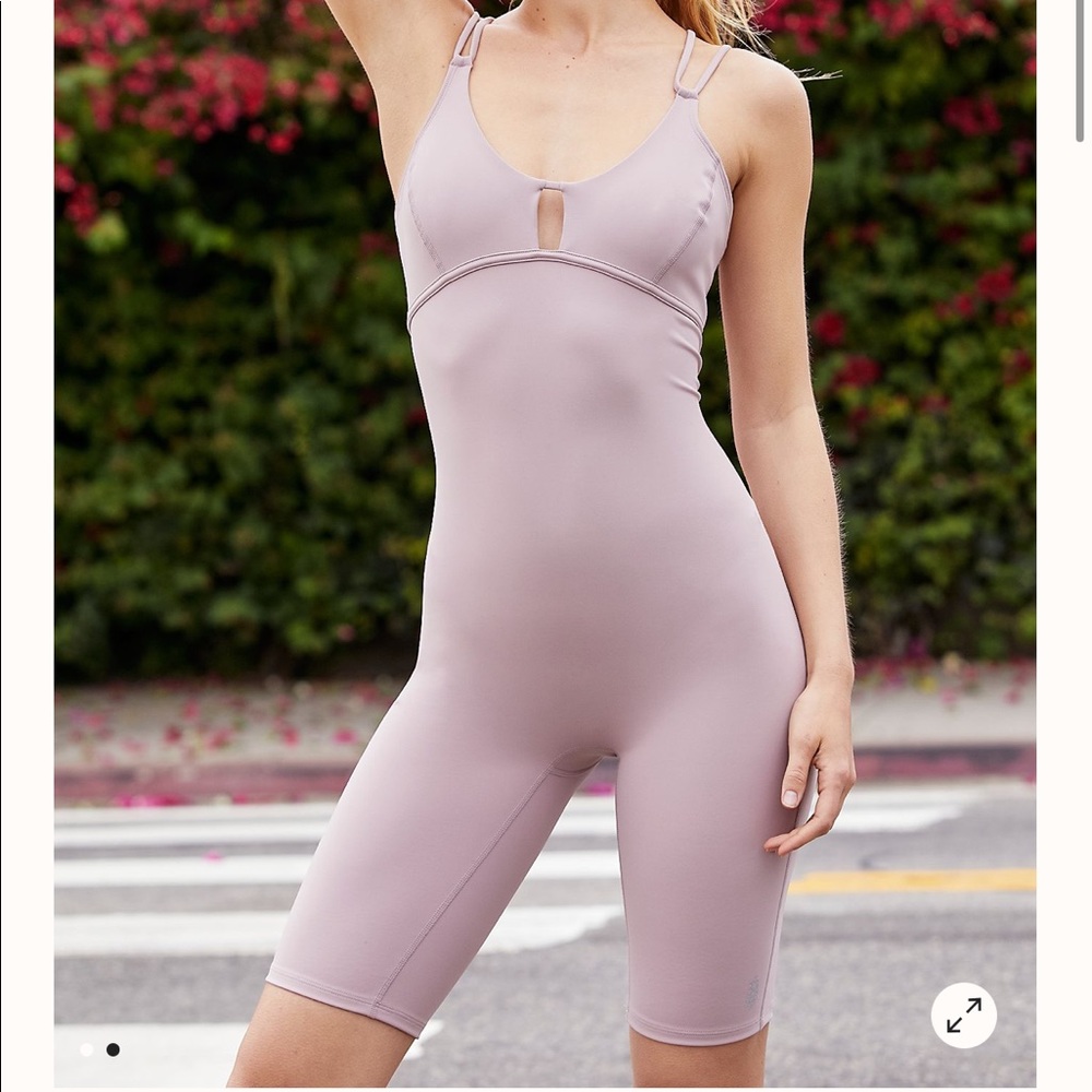 Free People One Piece Romper Workout Outfit Pink